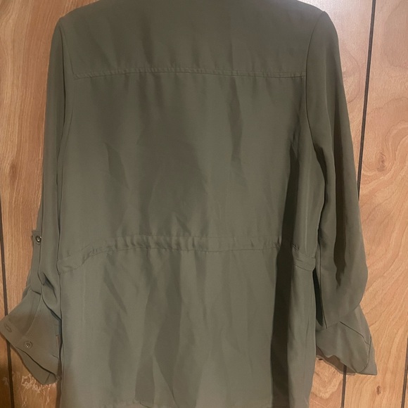GUESS Navy Green Zip Up - Picture 2 of 2